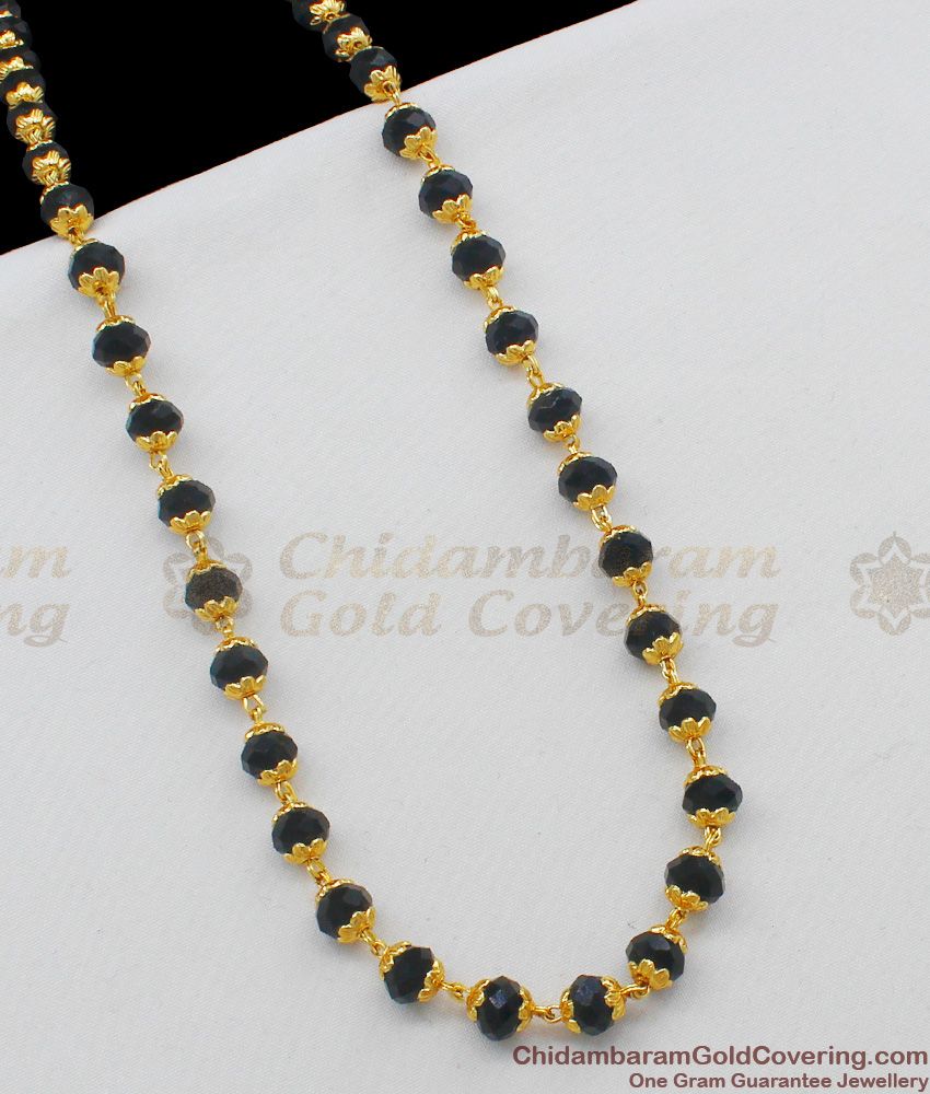 CCRY10 CKMN52 Gold Plated Jewelry With Black Crystal Ball Designed Beads Chain For Ladies