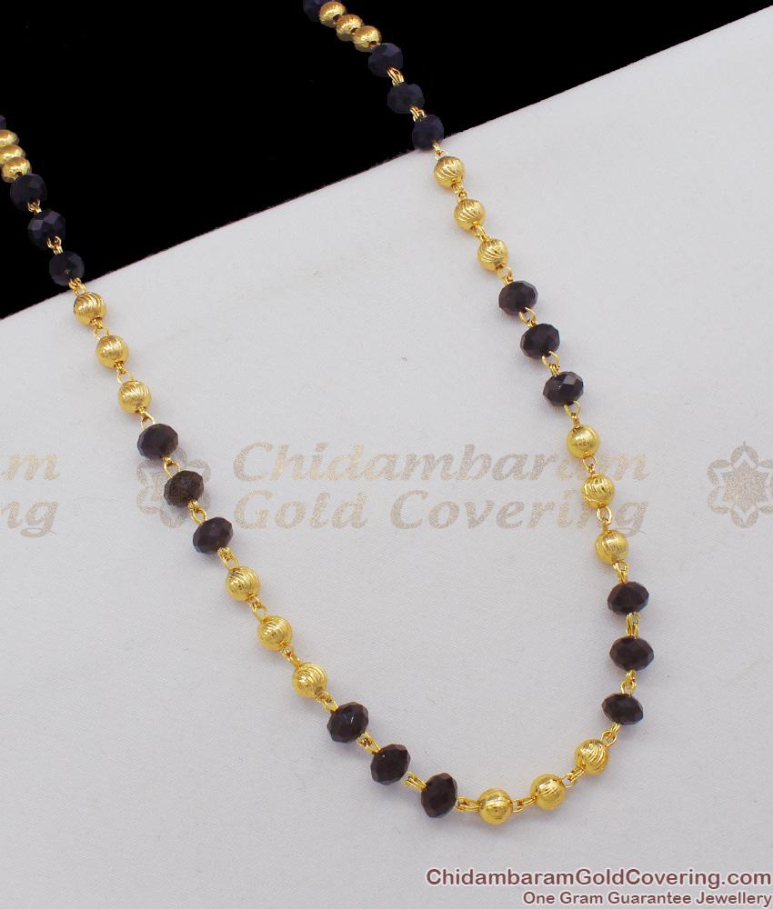 CCRY13 Gold Plated Jewelry Gold and Black Crystal Ball Designed Beads Chain For Ladies