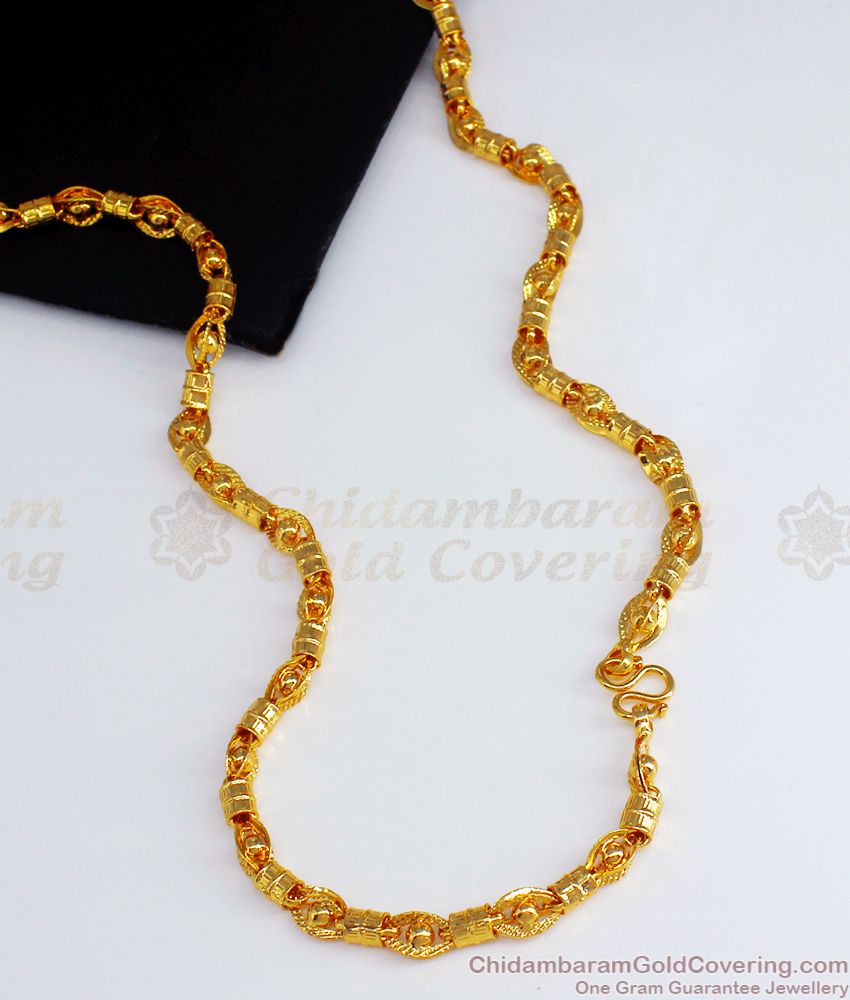 CDAS23 New Cylindrical One Gram Gold Chain Daily Wear Shop Online