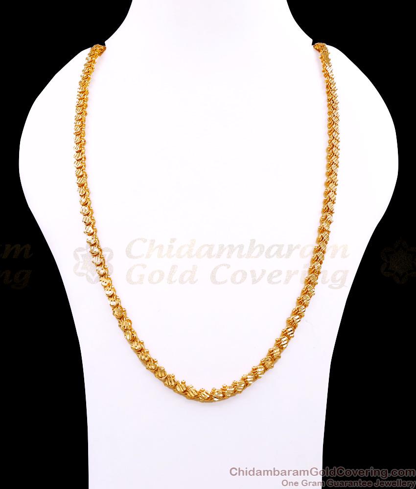 CDAS37 Beautiful Jasmine Type S Cut Gold Chain Kerala Bridal Jewelry Design