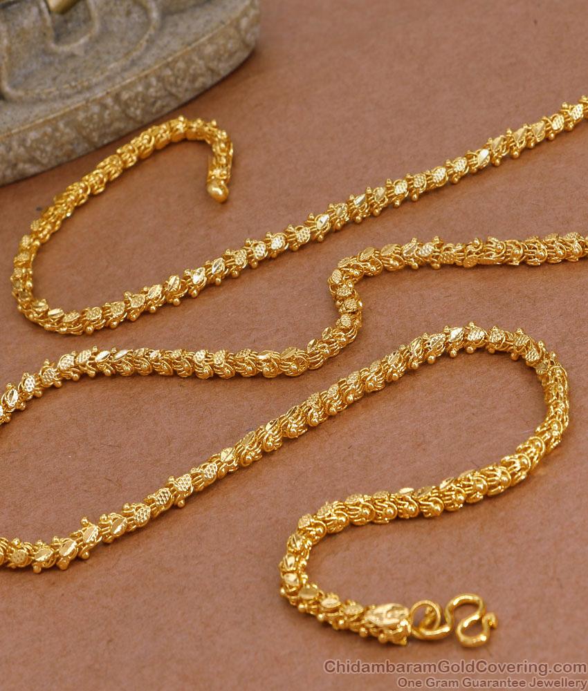 CDAS39 Buy Trendy Gold Plated Oval Cut Chain Design For Women Fashion