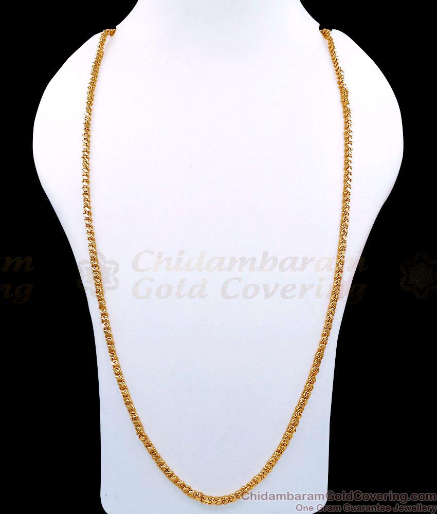 CDAS39-Lg 30 Inch Long Buy Trendy Gold Plated Oval Cut Chain Design For Women Fashion