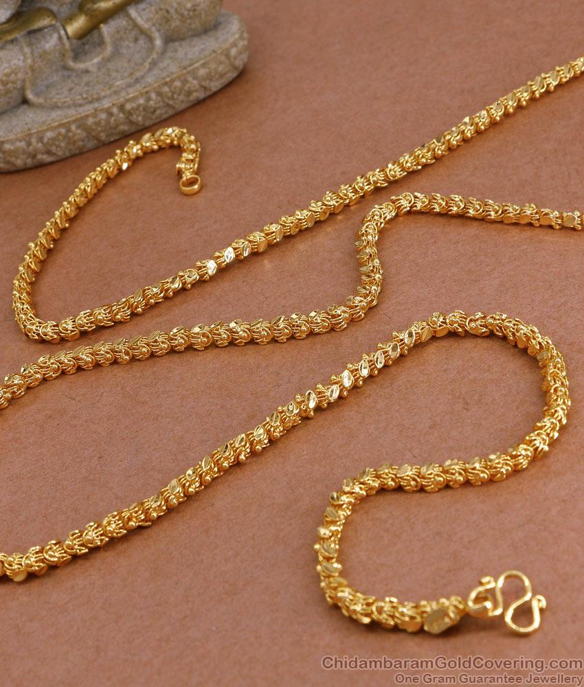 CDAS40-LG 30 Inches Long Gold Plated Oval Cut Jasmine Chain Shop Online CDAS40-LG 30 Inches Long Gold Plated Oval Cut Jasmine Chain Shop Online