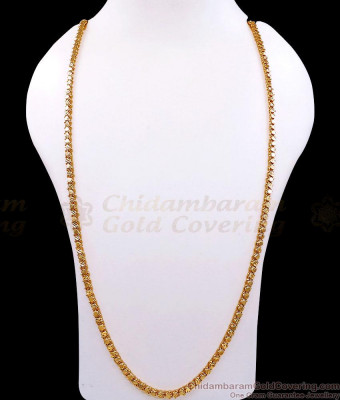 CDAS42-Lg 30 Inch Long Traditional Gold Plated Jasmine Link Chain For Women