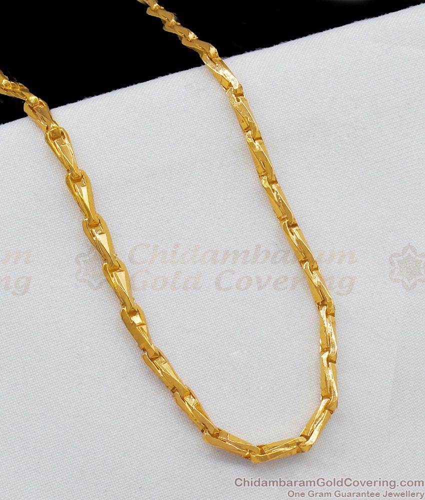 CGLM09 - South Indian Gold Plated Jewely Traditional Plain Wheat Chain