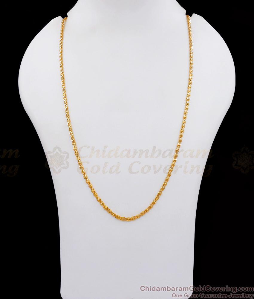 CGLM102 Stylish Full Gold Beaded Chain 1 Gram Gold Jewelry