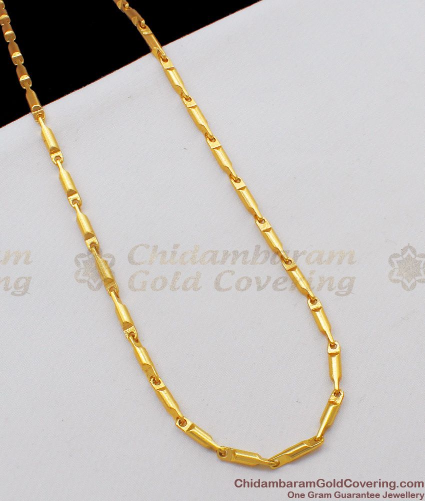 CGLM11 Cross Cut Design Gold Plated Shiny Mens Daily Wear Chain Traditional Model