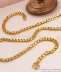 CGLM113-Lg 30 Inch Long Thick Square Link Micro Gold Plated Chain for Men CGLM113-Lg 30 Inch Long Thick Square Link Micro Gold Plated Chain for Men