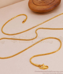 CGLM130 Regular Wear Thin One Gram Gold Chain Interlock Design At Affordable Price