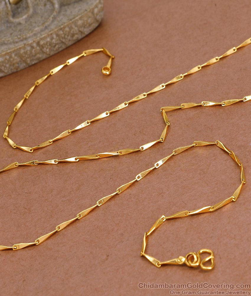 CGLM131 Thin Wheat Design Micro Gold Plated Chain For Daily Wear