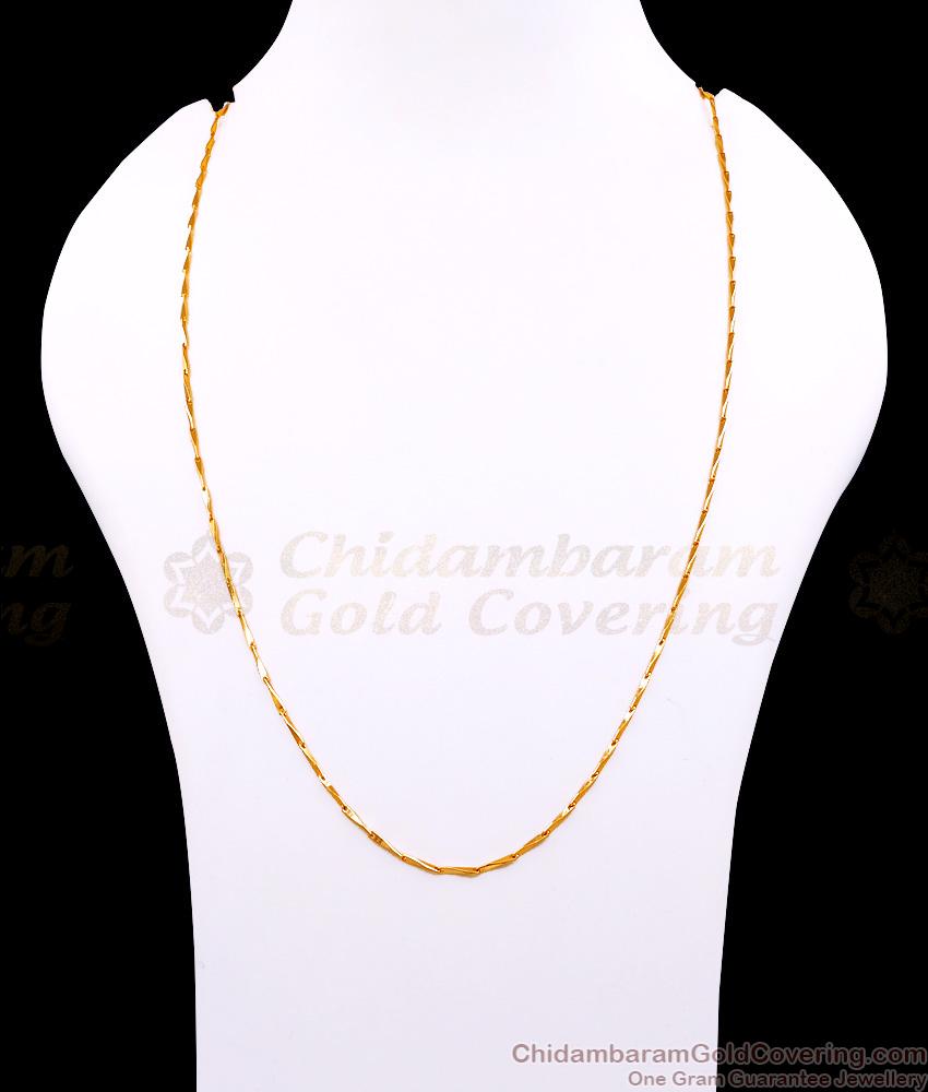 CGLM131 Thin Wheat Design Micro Gold Plated Chain For Daily Wear