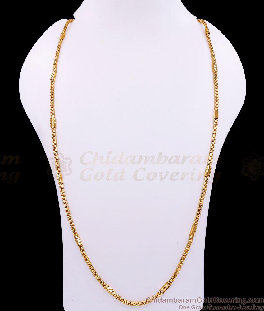 CGLM137-Lg 30 Inch Long Pure Gold Tone Box Type Mens Chain Designs With Price Online CGLM137-Lg 30 Inch Long Pure Gold Tone Box Type Mens Chain Designs With Price Online