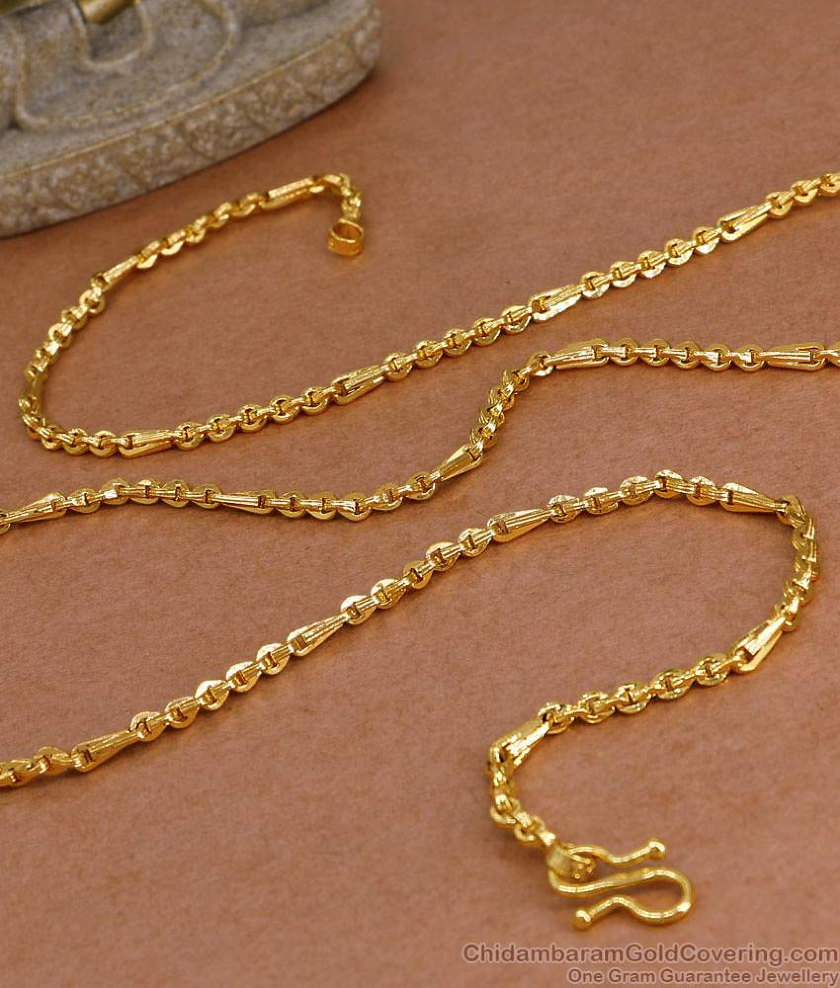 Regular Gold Chain CGLM140 Buy Light Weight Micro Gold Plated Wheat Chain Design For ...