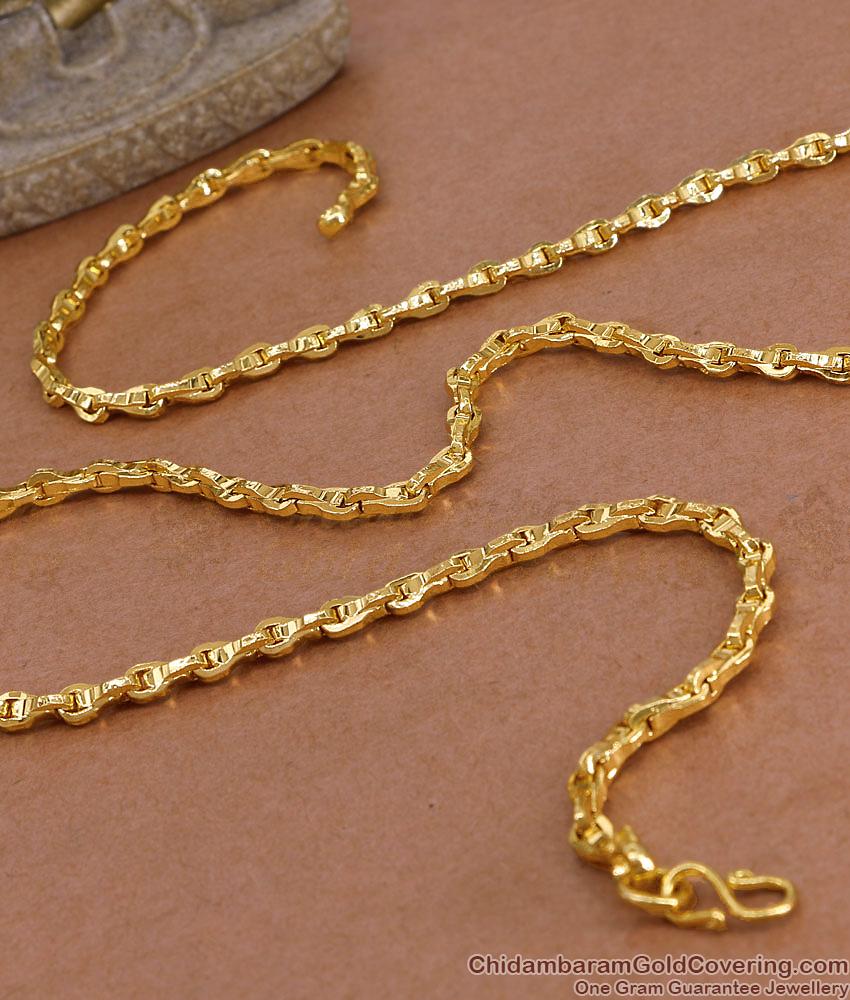 CGLM141 Plain One Gram Gold Wheat Chain Design For Everyday Use CGLM141 Plain One Gram Gold Wheat Chain Design For Everyday Use