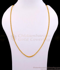 CGLM144 Daily Wear Plain Micro Gold Plated Box Cut Chain At Affordable Price