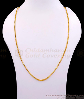 CGLM144 Daily Wear Plain Micro Gold Plated Box Cut Chain At Affordable Price