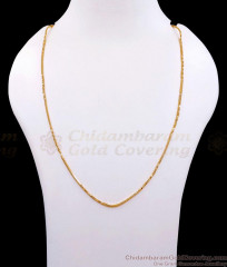 CGLM145 Daily Wear Plain Gold Plated Thin Chain 