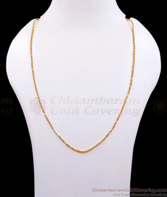 CGLM145 Daily Wear Plain Gold Plated Thin Chain 