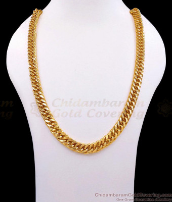 CGLM146 Premium Gold Plated Heavy Double Link Curb Chain For Men Fashion