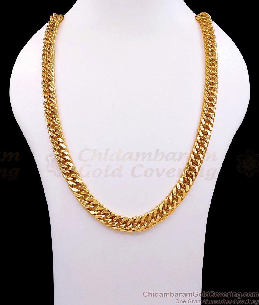 CGLM146 Premium Gold Plated Heavy Double Link Curb Chain For Men Fashion