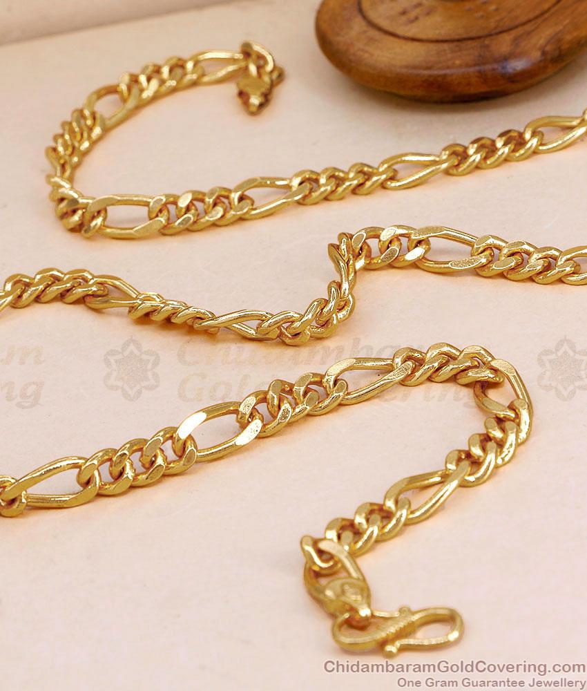 CGLM149 Premium 1 Gram Gold Polish Sachin Link Chain With S Hook CGLM149 Premium 1 Gram Gold Polish Sachin Link Chain With S Hook