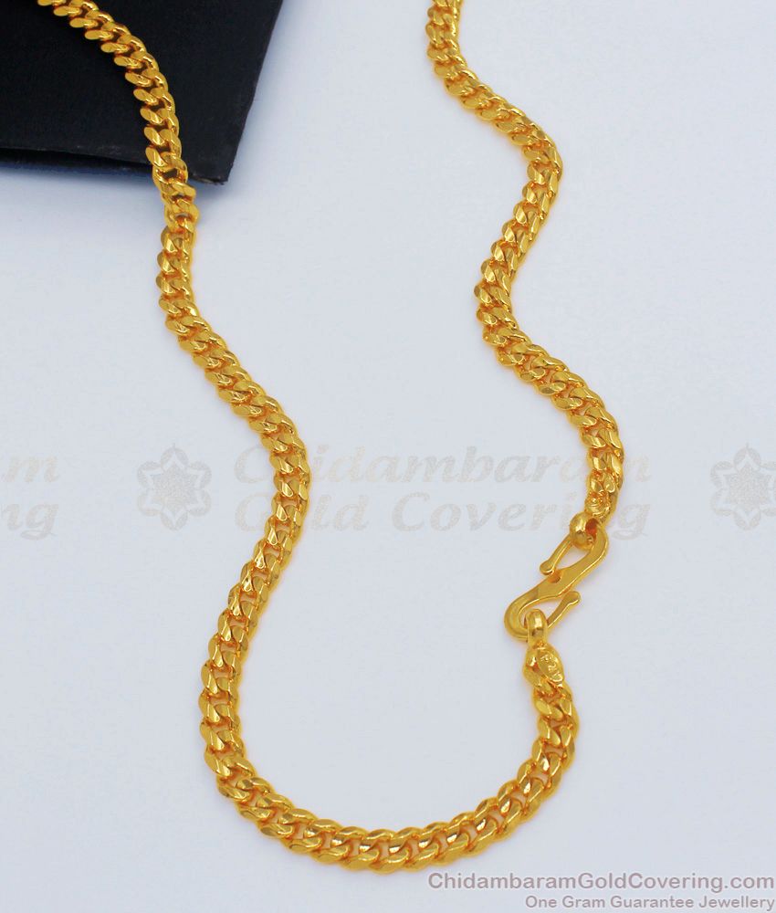 Buy Latest Daily Wear Link Chain Heavy Thick One Gram Gold Chain for Men