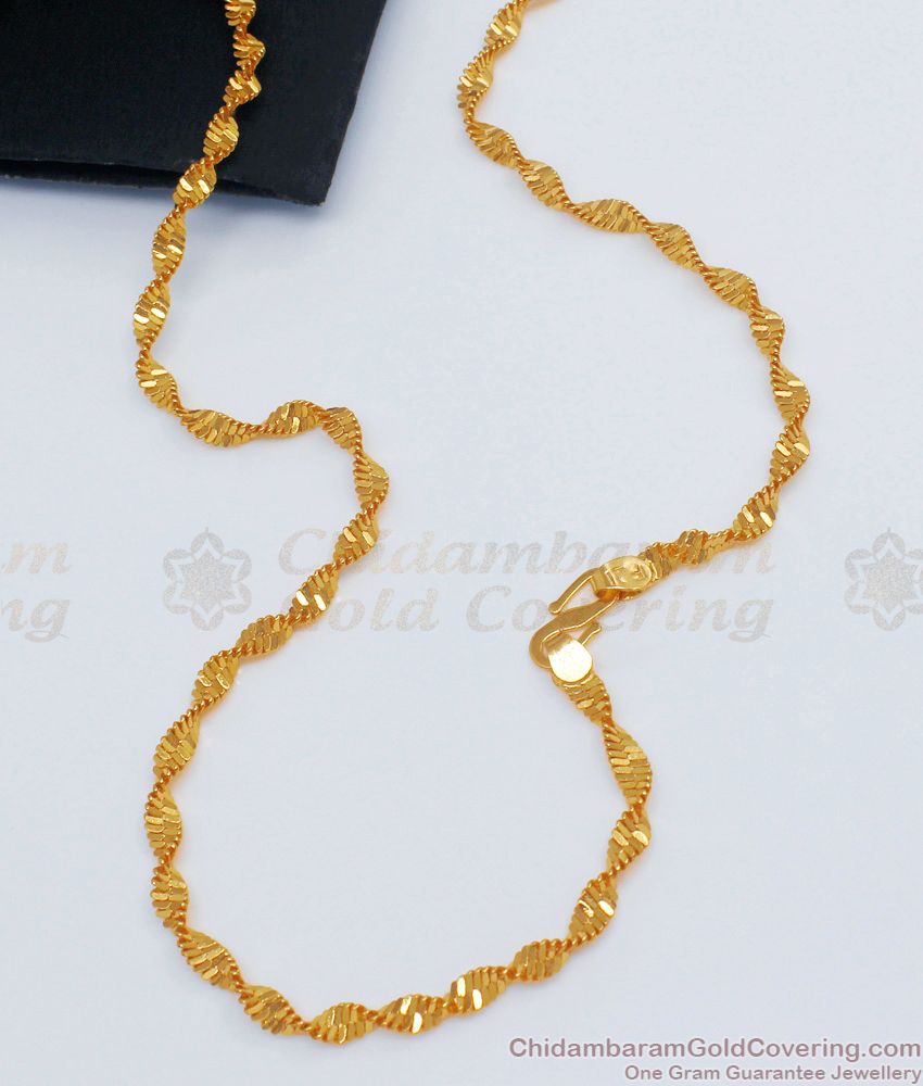 CGLM42 - 24 Inches Twisted Singapore Chain Designs Imitation Jewelry