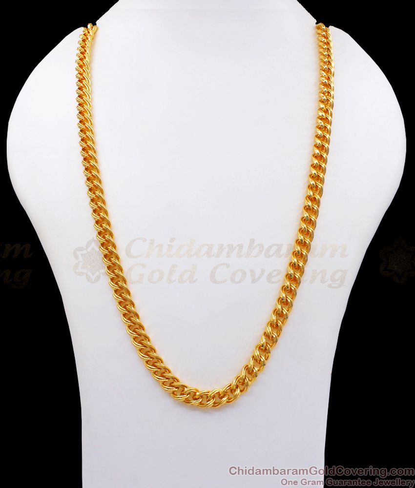 CGLM59 Over Thick Hollow Design Long Gold Chain Mens Party Wear