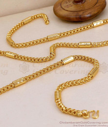 CGLM67-Lg 30 Inch Long Spiral Design One Gram Gold Chain For Daily Wear
