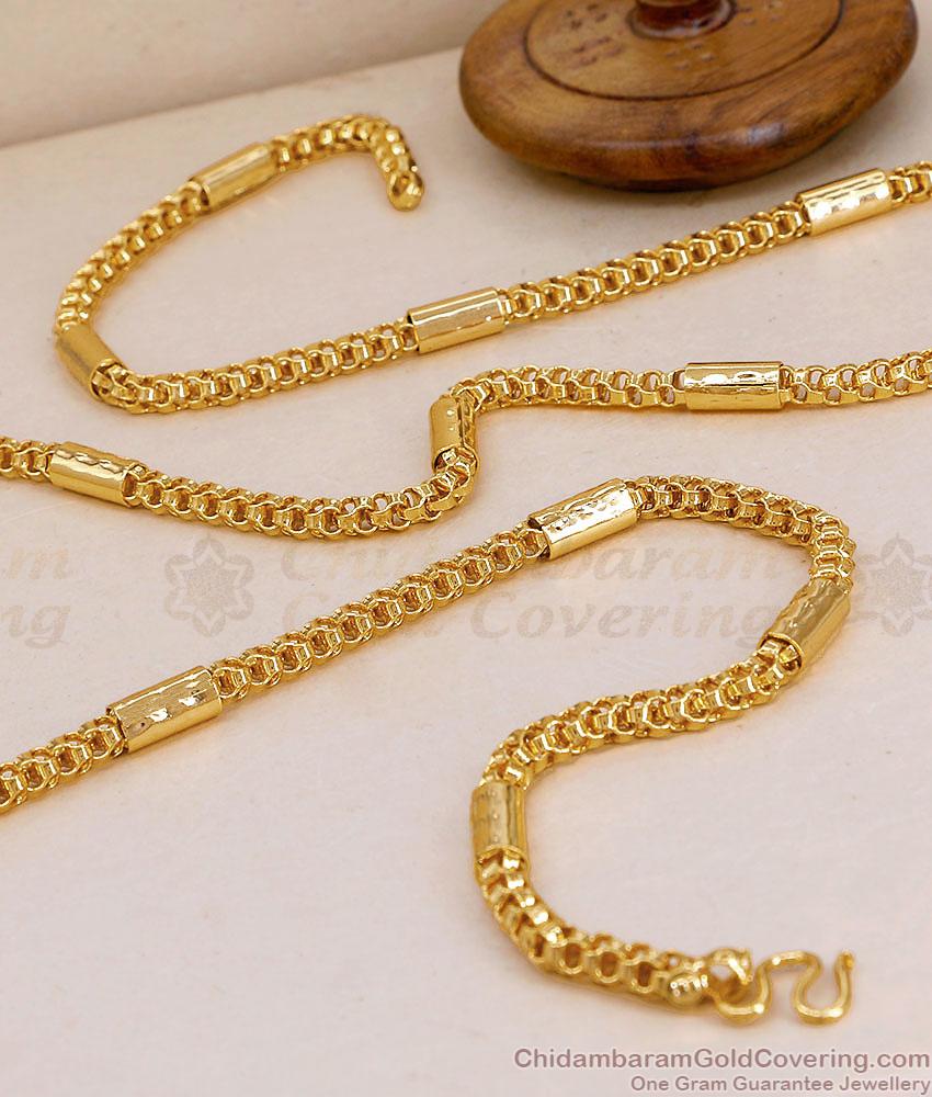 CGLM67-Lg 30 Inch Long Spiral Design One Gram Gold Chain For Daily Wear CGLM67-Lg 30 Inch Long Spiral Design One Gram Gold Chain For Daily Wear