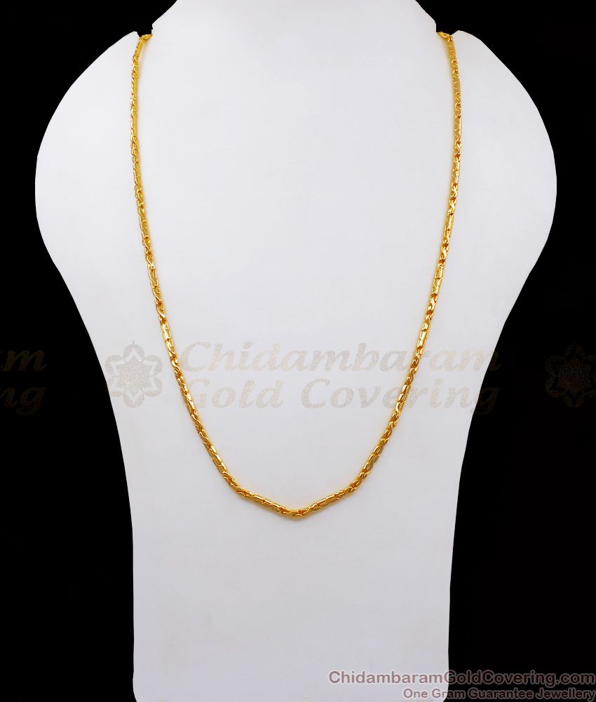 CGLM72 One Gram Gold Chain Solid Design Daily Wear Collection