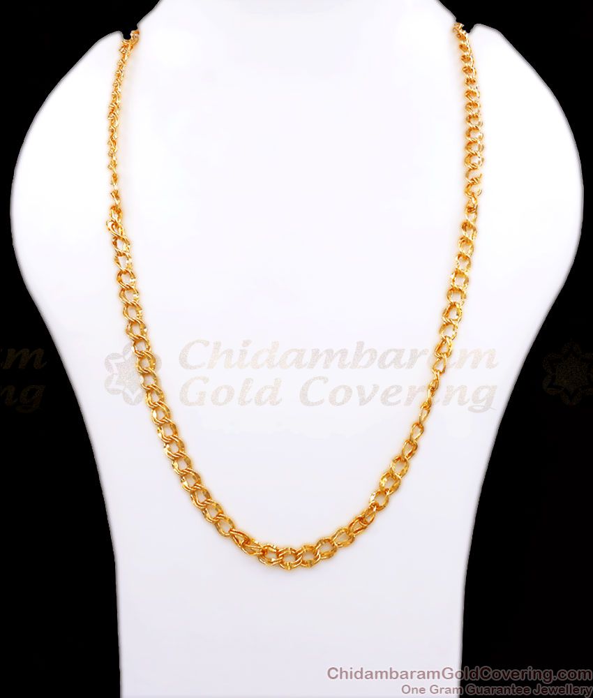 CGLM77 24K Gold Tone Link Chain Men Regular Wear Jewelry Collections
