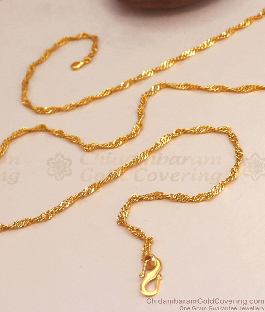 CGLM90 Stylish Mens Gold Imitation Chain Gaurika Twisted Designs Daily Wear Collections