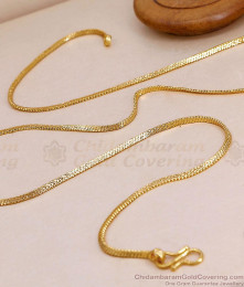 CGLM97 Thin One Gram Gold Flat Chain Design For Daily Wear