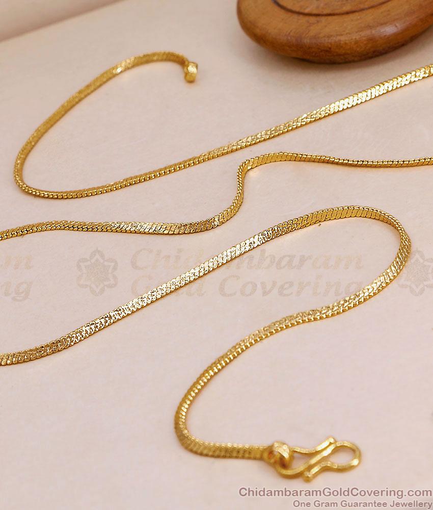 CGLM97 Thin One Gram Gold Flat Chain Design For Daily Wear