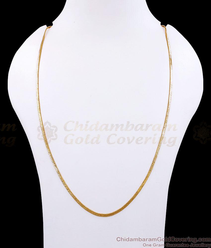 CGLM97 Thin One Gram Gold Flat Chain Design For Daily Wear