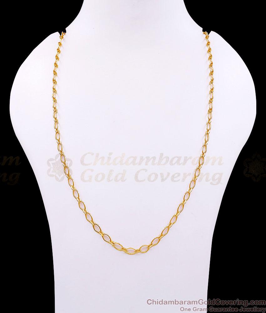 CGLM98 Classic Gold Plated Oval Link Chain With S-Hook