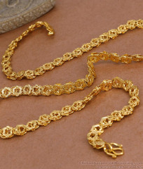 CHRT100 Beautiful Flower Design Thick Micro Gold Plated Chain For Marriage Function CHRT100 Beautiful Flower Design Thick Micro Gold Plated Chain For Marriage Function