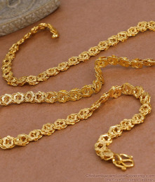 CHRT100 Beautiful Flower Design Thick Micro Gold Plated Chain For Marriage Function CHRT100 Beautiful Flower Design Thick Micro Gold Plated Chain For Marriage Function
