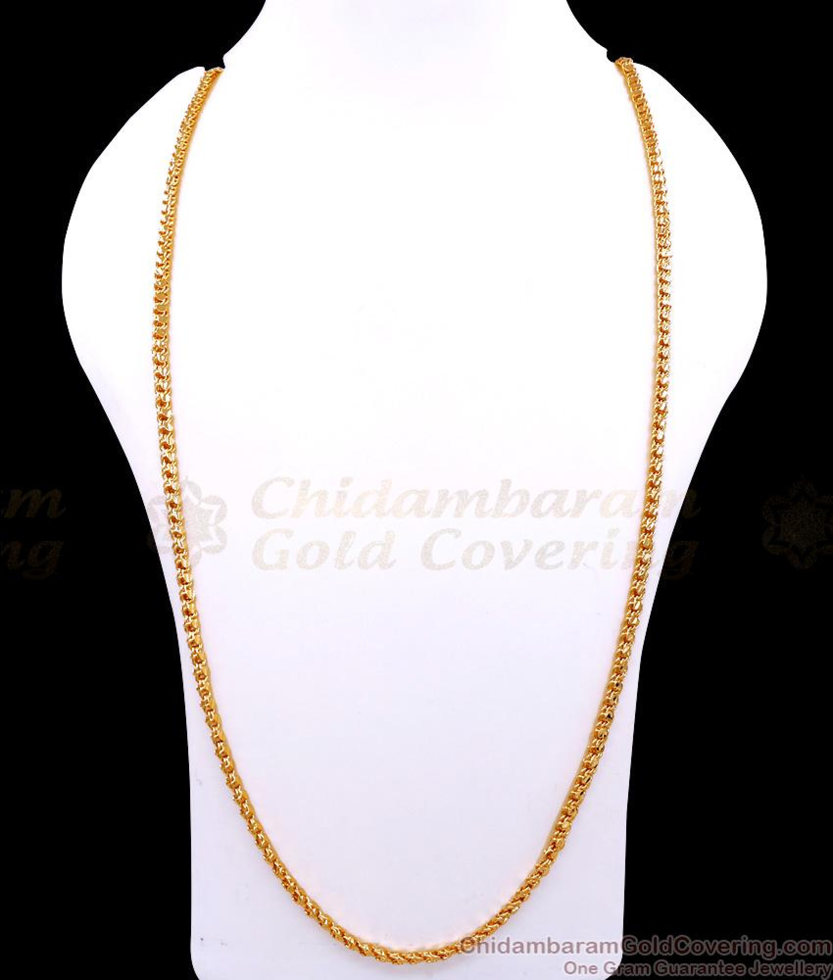 CHRT104-LG 30 Inch Long Heart Shaped Pure Gold Tone Chain For Regular Use