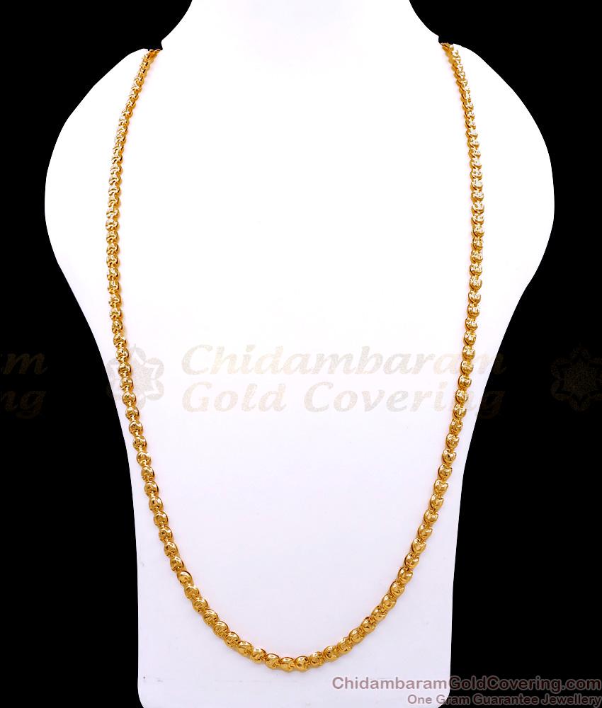 CHRT105-LG 30 Inch Long Floral Design Micro Gold Plated Plain Chain Smooth Finish CHRT105-LG 30 Inch Long Floral Design Micro Gold Plated Plain Chain Smooth Finish
