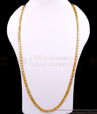 CHRT108-LG 30 Inch Long Oval Shaped Gold Plated Chain Design For Women Fashion