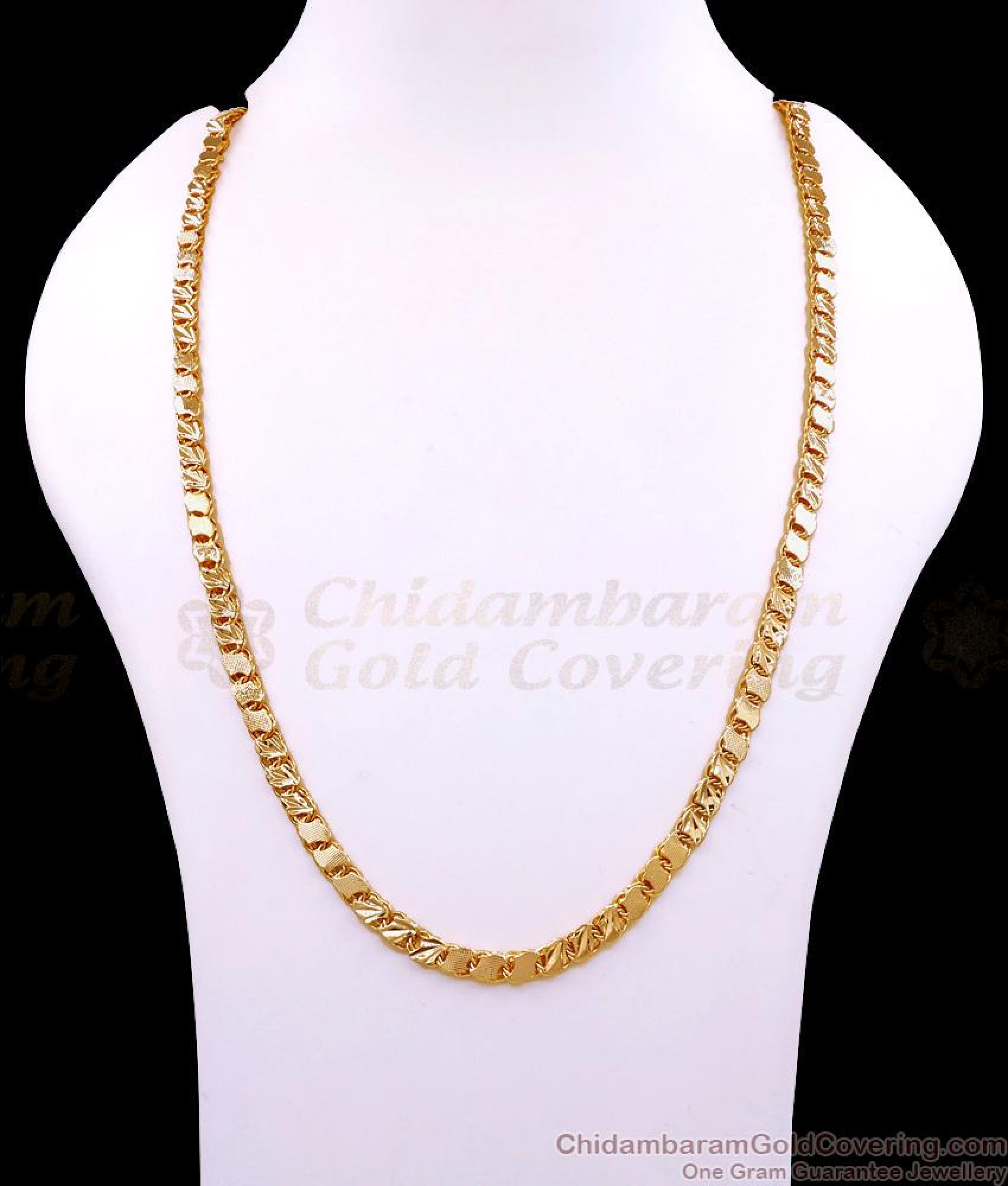 CHRT110 Plain 1 Gram Gold Chain For Regular Use At Affordable Price