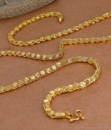 CHRT115 1 Gram Gold Plated Floral Link Chain Unisex Collections