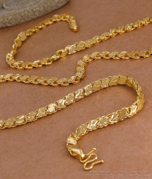 CHRT116 New Arrival Textured Leaf Cut Gold Chain Shop Online