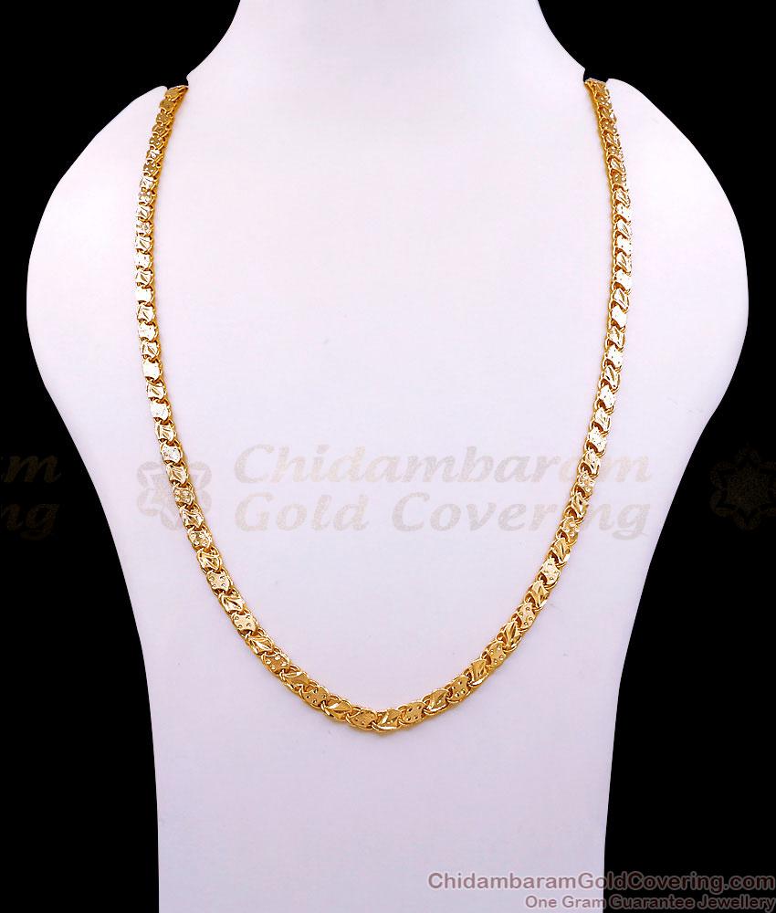 CHRT116 New Arrival Textured Leaf Cut Gold Chain Shop Online CHRT116 New Arrival Textured Leaf Cut Gold Chain Shop Online