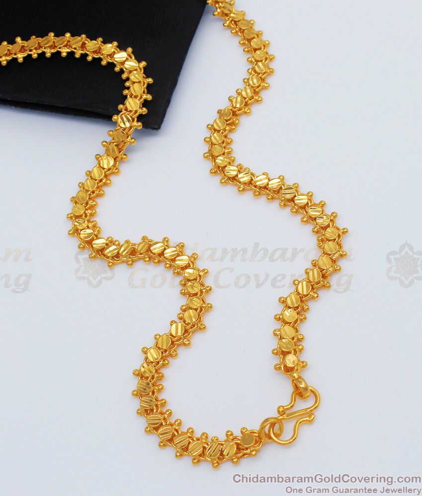 CHRT30 - Iconic Oval Cut One Gram Gold Chain Design for Ladies