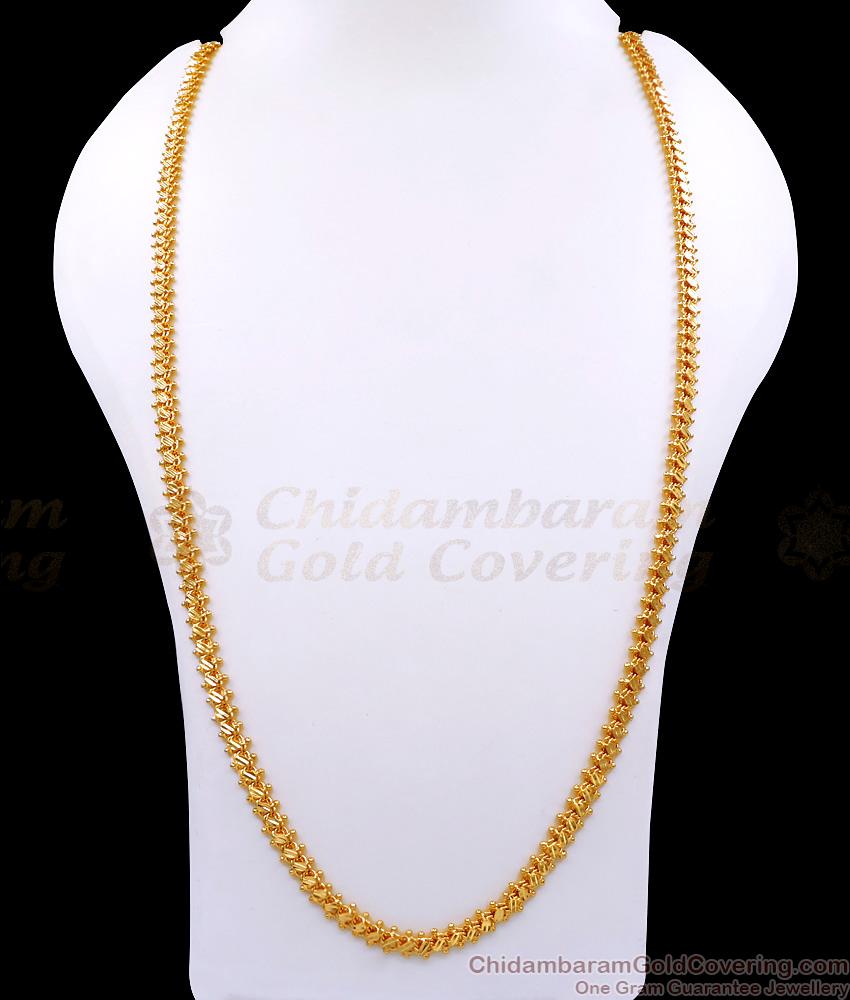 CHRT30-Lg 30 Inch Long Iconic Oval Cut One Gram Gold Chain Design for Ladies CHRT30-Lg 30 Inch Long Iconic Oval Cut One Gram Gold Chain Design for Ladies