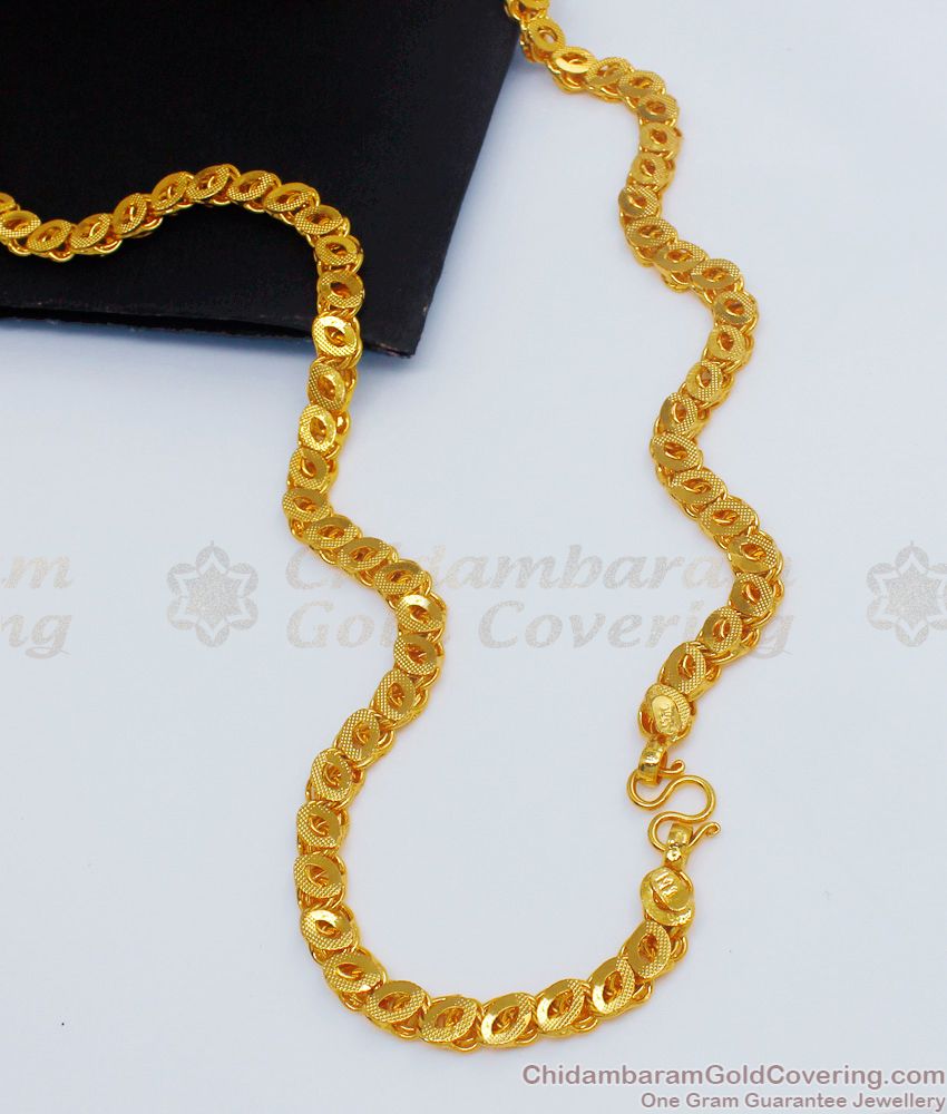 Buy Latest Oval Cut One Gram Gold Chain Design for Ladies