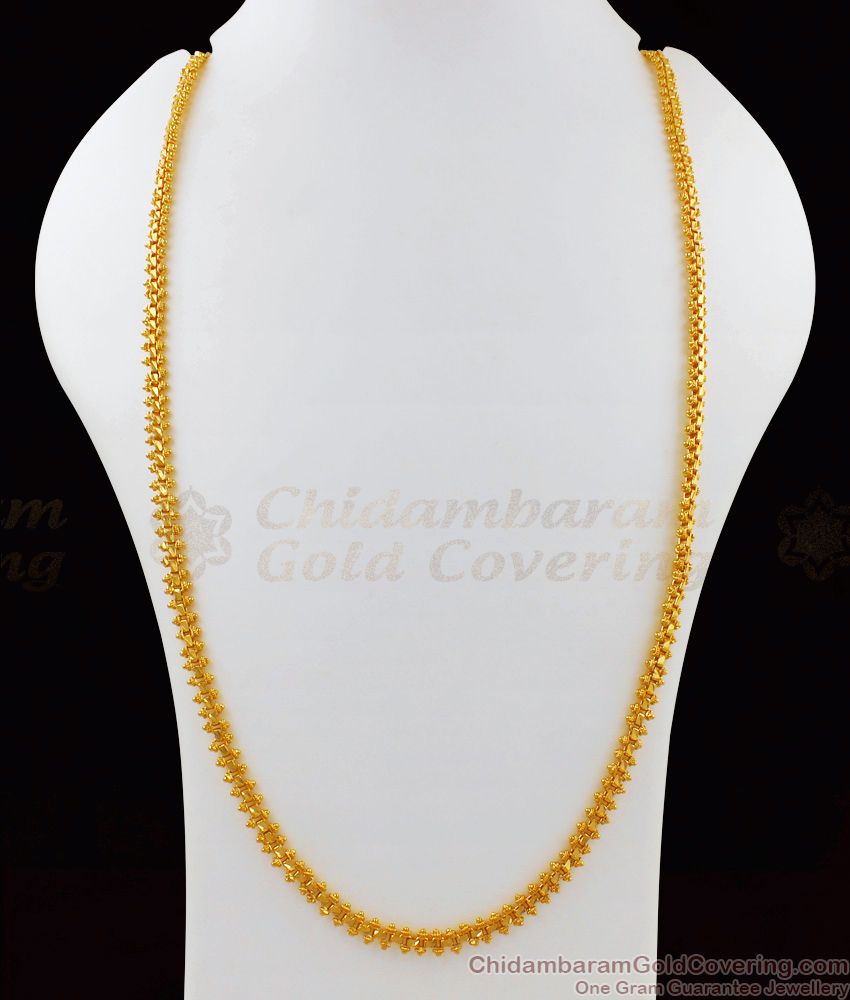 CHRT35-LG 30 Inches Long Artistic Daily Wear One Gram Gold Chain Design for Ladies
